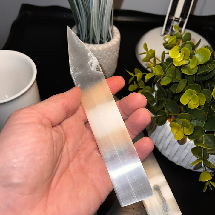 Selenite Phantom Flat Point