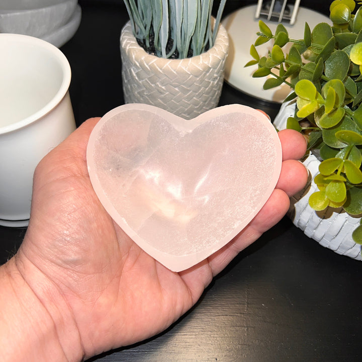 Selenite Heart Bowl 4”
