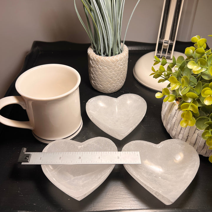 Selenite Heart Bowl 4”