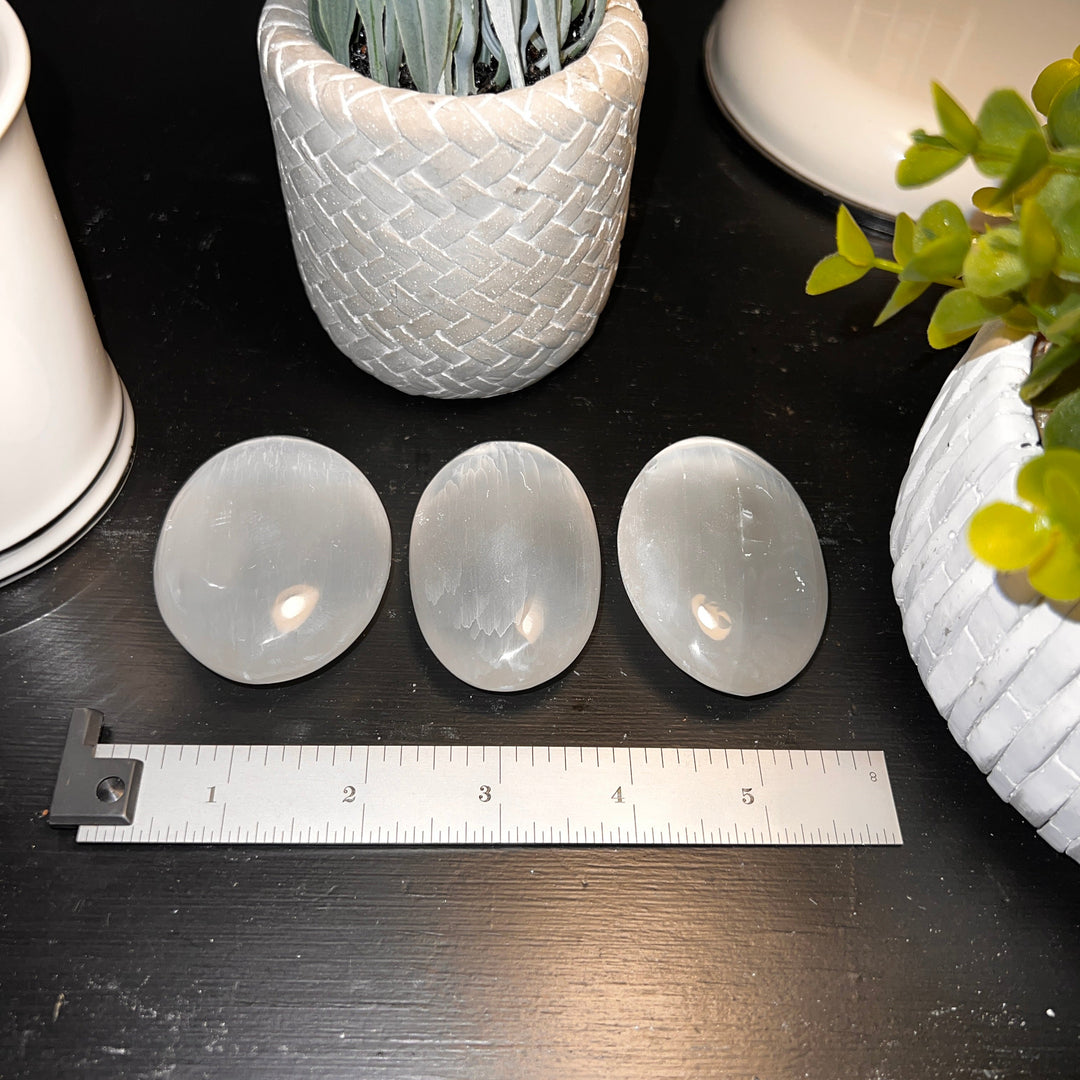 Selenite Palm Stones (2.5-3 inches)