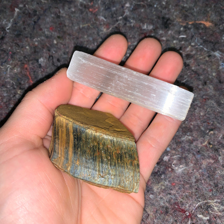 Charged Gold/Blue Tiger Eye Single Stone
