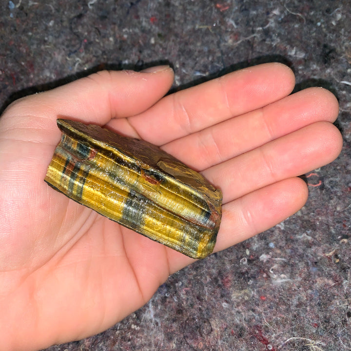 Charged Gold/Blue Tiger Eye Single Stone